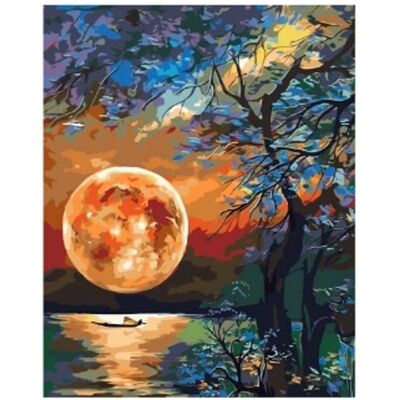 Norimpex Malowanie Po Numerach Pomarańczowy Księżyc Nad Jeziorem 40X50 Cm Na Ramie Norimpex Malowanie Po Numerach Pomarańczowy Księżyc Nad Jeziorem 40X50 Cm Na Ramie