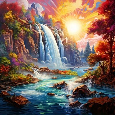 Norimpex Malowanie Po Numerach Wodospad O Zachodzie 40X50 Cm Na Ramie Kreatywne Norimpex Malowanie Po Numerach Wodospad O Zachodzie 40X50 Cm Na Ramie Kreatywne