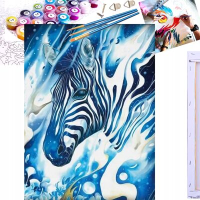 Norimpex Malowanie Po Numerach Zebra Biało-Granatowa 50X40 Cm Na Ramie Kreatywne Norimpex Malowanie Po Numerach Zebra Biało-Granatowa 50X40 Cm Na Ramie Kreatywne