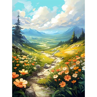 Norimpex Malowanie Po Numerach Zielony Krajobraz Górskiej Ścieżki 40x50 Cm Na Ramie Norimpex Malowanie Po Numerach Zielony Krajobraz Górskiej Ścieżki 40x50 Cm Na Ramie