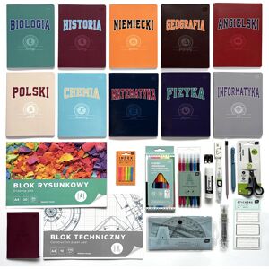 Duża wyprawka szkolna, zestaw zeszytów dla klas 4-8, Interdruk, 23 elementy Duża wyprawka szkolna, zestaw zeszytów dla klas 4-8, Interdruk, 23 elementy