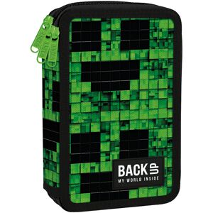 Derform Piórnik z wyposażeniem trzykomorowy dla chłopca BackUp SLINKER geometryczny zielony Derform Piórnik z wyposażeniem trzykomorowy dla chłopca BackUp SLINKER geometryczny zielony