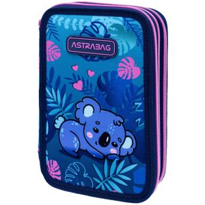 Piórnik z wyposażeniem trzykomorowy dla dziewczynki Astrabag Sweet Koala niebieski Piórnik z wyposażeniem trzykomorowy dla dziewczynki Astrabag Sweet Koala niebieski