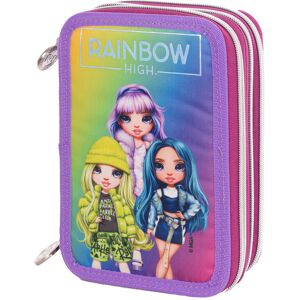Astra Piórnik z wyposażeniem trzykomorowy dla dziewczynki, Rainbow High Silver Style AC31, różowy Astra Piórnik z wyposażeniem trzykomorowy dla dziewczynki, Rainbow High Silver Style AC31, różowy