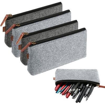Inny producent 4 sztuki filcowych piórników, 21 x 11 cm, kosmetyczka filcowa z zamkiem błyskawicznym, wielofunkcyjne torebki na papier listowy, na długopisy, ołówk.. Inny producent 4 sztuki filcowych piórników, 21 x 11 cm, kosmetyczka filcowa z zamkiem błyskawicznym, wielofunkcyjne torebki na papier listowy, na długopisy, ołówk..