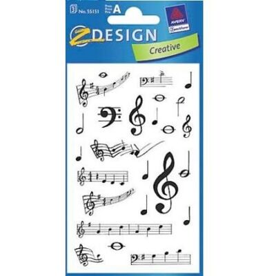 Z-Design Sticker 76x120mm Papier Nuty Muzyczne - Naklejka Z-Design Sticker 76x120mm Papier Nuty Muzyczne - Naklejka