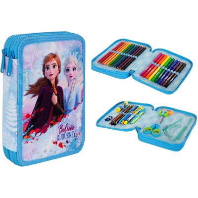 COOLPACK Piórnik Z Wyposażeniem Dwukomorowy Dla Dzieci, Jumper 2 Patio, Kraina Lodu, Jasnoniebieski COOLPACK Piórnik Z Wyposażeniem Dwukomorowy Dla Dzieci, Jumper 2 Patio, Kraina Lodu, Jasnoniebieski