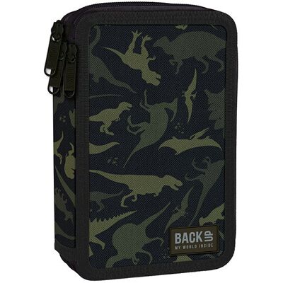 Derform - Piórnik 3-komorowy z wyposażeniem Dinozaury moro - Pencil case Derform - Piórnik 3-komorowy z wyposażeniem Dinozaury moro - Pencil case