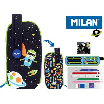 Duży Piórnik Z Wyposażeniem Dla Dzieci, Milan, Super Heroes Kosmos, Czarny Duży Piórnik Z Wyposażeniem Dla Dzieci, Milan, Super Heroes Kosmos, Czarny