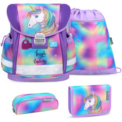 Ergonomiczny zestaw szkolny dla dziewczynek – Belmil Classy 'Rainbow Color' (4-częściowy), lekki i wygodny Ergonomiczny zestaw szkolny dla dziewczynek – Belmil Classy 'Rainbow Color' (4-częściowy), lekki i wygodny
