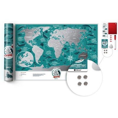 1DEA.me Mapa zdrapka Świat, Travel Map Marine World, 60x40 cm 1DEA.me Mapa zdrapka Świat, Travel Map Marine World, 60x40 cm