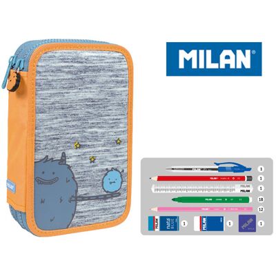 Milan, Piórnik 2-Poziomowy, Mimo, Pomarańczowo-Szary Milan, Piórnik 2-Poziomowy, Mimo, Pomarańczowo-Szary