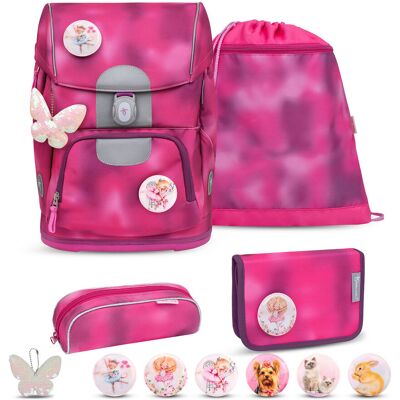 BELMIL Motion Shiny Pink Zestaw tornistra szkolnego 4-częściowy BELMIL Motion Shiny Pink Zestaw tornistra szkolnego 4-częściowy
