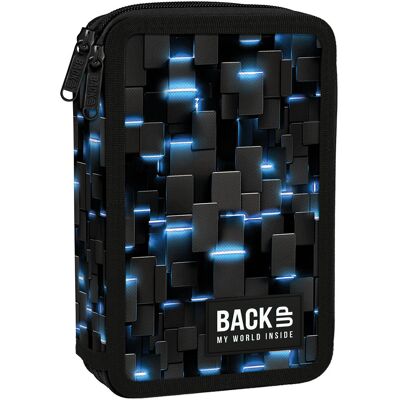 Derform Piórnik Dwukomorowy Z Wyposażeniem Dla Chłopca Backup, Bytewave, Niebieski Derform Piórnik Dwukomorowy Z Wyposażeniem Dla Chłopca Backup, Bytewave, Niebieski