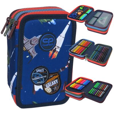 Patio Piórnik Z Wyposażeniem Trzykomorowy Dla Chłopca, Jumper 3 Coolpack, Nasa, Niebieski Patio Piórnik Z Wyposażeniem Trzykomorowy Dla Chłopca, Jumper 3 Coolpack, Nasa, Niebieski
