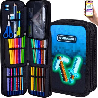 PIÓRNIK SZKOLNY ASTRABAG 3 KOMORY + WYPOSAŻENIE – PIXEL NIEBIESKI – DLA CHŁOPCA / GAMERA + EBOOK PIÓRNIK SZKOLNY ASTRABAG 3 KOMORY + WYPOSAŻENIE – PIXEL NIEBIESKI – DLA CHŁOPCA / GAMERA + EBOOK