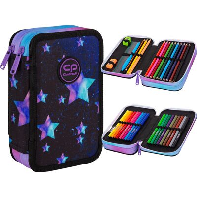 Patio Piórnik z wyposażeniem dwukomorowy dla dzieci, Jumper 2 CoolPack, gwiazdki, granatowy Patio Piórnik z wyposażeniem dwukomorowy dla dzieci, Jumper 2 CoolPack, gwiazdki, granatowy