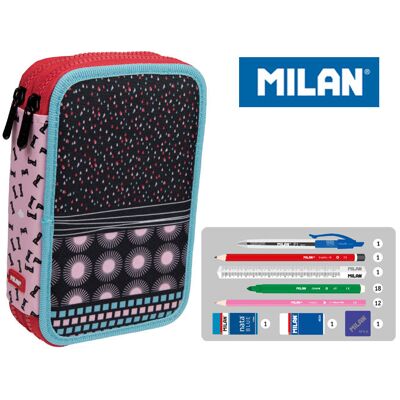 Piórnik Z Wyposażeniem Dwukomorowy Dla Dzieci, Milan, Super Heroes, Czarny Piórnik Z Wyposażeniem Dwukomorowy Dla Dzieci, Milan, Super Heroes, Czarny