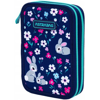 Piórnik z wyposażeniem dwukomorowy dla dziewczynki Astrabag Baby Bunny królik Piórnik z wyposażeniem dwukomorowy dla dziewczynki Astrabag Baby Bunny królik