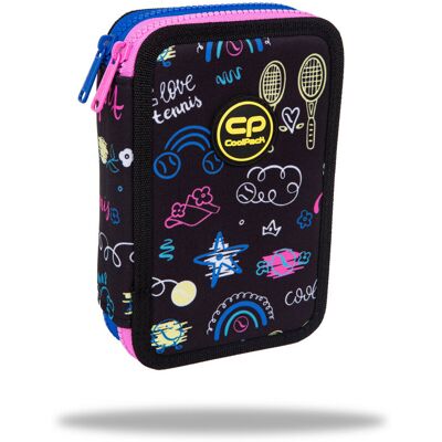 Patio Piórnik z wyposażeniem dwukomorowy dla dziewczynki, Jumper 2 CoolPack, gwiazdki, czarny Patio Piórnik z wyposażeniem dwukomorowy dla dziewczynki, Jumper 2 CoolPack, gwiazdki, czarny