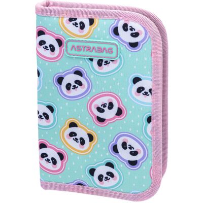 Piórnik z wyposażeniem jednokomorowy dla dziewczynki Astrabag Minty Pandas panda miętowy Piórnik z wyposażeniem jednokomorowy dla dziewczynki Astrabag Minty Pandas panda miętowy