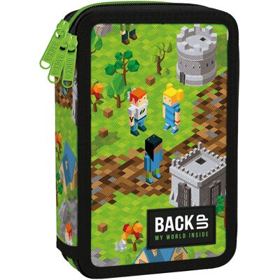 Derform Piórnik z wyposażeniem trzykomorowy dla chłopca BackUp game gaming zielony Derform Piórnik z wyposażeniem trzykomorowy dla chłopca BackUp game gaming zielony