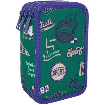 Patio Piórnik Z Wyposażeniem Trzykomorowy Dla Dzieci Coolpack Jumper 3 American Retro Zielony Patio Piórnik Z Wyposażeniem Trzykomorowy Dla Dzieci Coolpack Jumper 3 American Retro Zielony