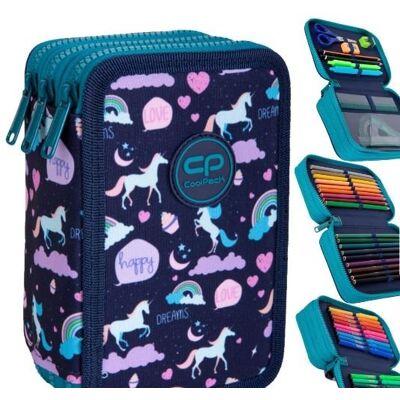 Coolpack Jumper 3 Jednorożec Piórnik - Trzykomorowy Coolpack Jumper 3 Jednorożec Piórnik - Trzykomorowy