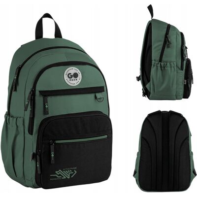Plecak miejski młodzieżowy dla chłopców szkolny anatomiczny khaki GoPack Plecak miejski młodzieżowy dla chłopców szkolny anatomiczny khaki GoPack
