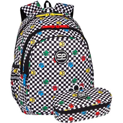 Plecak szkolny młodzieżowy CoolPack Jerry Catch Me zestaw szachownica plecak, piórnik Plecak szkolny młodzieżowy CoolPack Jerry Catch Me zestaw szachownica plecak, piórnik