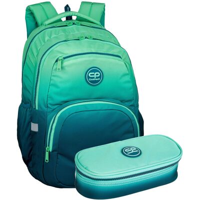 Plecak szkolny młodzieżowy dla chłopca CoolPack Pick Gradient Blue Lagoon zestaw ombre plecak, piórnik Plecak szkolny młodzieżowy dla chłopca CoolPack Pick Gradient Blue Lagoon zestaw ombre plecak, piórnik
