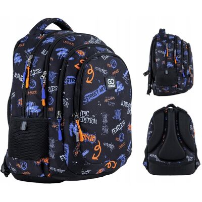 Plecak dla nastolatków do szkoły młodzieżowy street art 16 l GoPack Plecak dla nastolatków do szkoły młodzieżowy street art 16 l GoPack