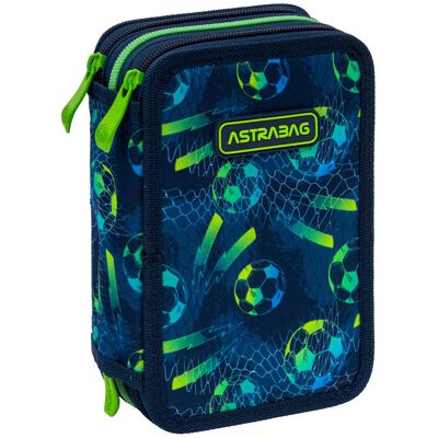 Trzykomorowy piórnik JUMBO z wyposażeniem FOOTBALL, ASTRA Trzykomorowy piórnik JUMBO z wyposażeniem FOOTBALL, ASTRA