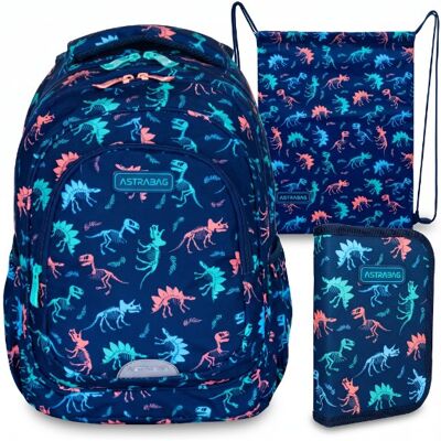 Astra S. A. Zestaw ASTRABAG DINOSAUR 'Plecak AB330+Piórnik AC1+Worek AD1' Astra S. A. Zestaw ASTRABAG DINOSAUR 'Plecak AB330+Piórnik AC1+Worek AD1'