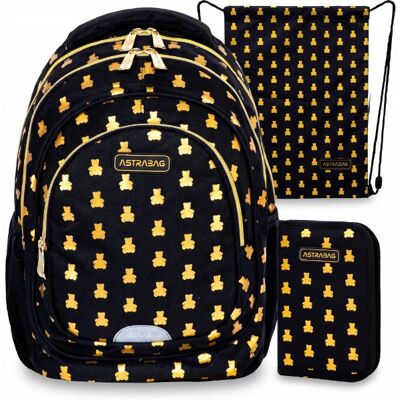 Astra S. A. Zestaw ASTRABAG GOLDEN TEDDY 'Plecak AB330+Piórnik AC1+Worek AD1' Astra S. A. Zestaw ASTRABAG GOLDEN TEDDY 'Plecak AB330+Piórnik AC1+Worek AD1'
