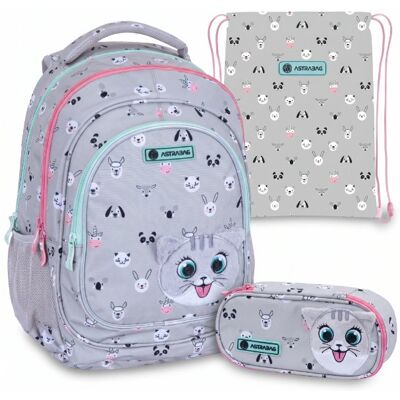 Astra S. A. Zestaw ASTRABAG KITTY THE CUTE 'Plecak AB330+Piórnik AC6+Worek AD1' Astra S. A. Zestaw ASTRABAG KITTY THE CUTE 'Plecak AB330+Piórnik AC6+Worek AD1'