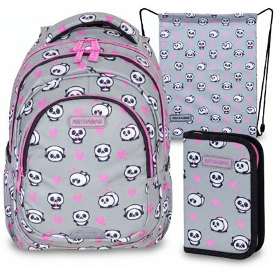 Astra S. A. Zestaw ASTRABAG PANDA 'Plecak AB330+Piórnik AC11+Worek AD1' Astra S. A. Zestaw ASTRABAG PANDA 'Plecak AB330+Piórnik AC11+Worek AD1'
