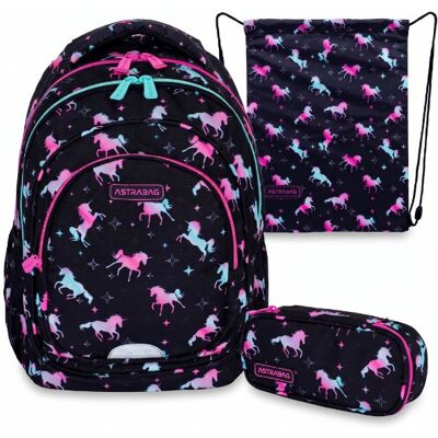 Astra S. A. Zestaw ASTRABAG UNICORN SQUAD 'Plecak AB330+Piórnik AC6+Worek AD1' Astra S. A. Zestaw ASTRABAG UNICORN SQUAD 'Plecak AB330+Piórnik AC6+Worek AD1'