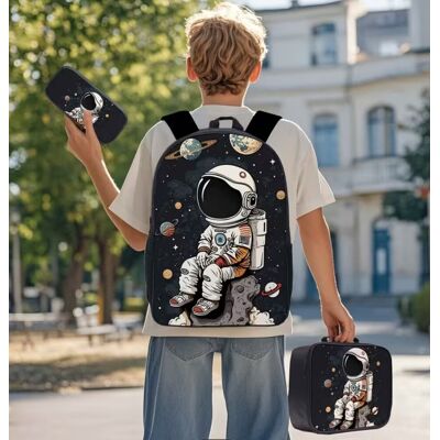 Inny producent Zestaw szkolny Plecak + Lunch Box + Piórnik (kolor czarny, Astronauta) Kosmiczna Strefa Inny producent Zestaw szkolny Plecak + Lunch Box + Piórnik (kolor czarny, Astronauta) Kosmiczna Strefa