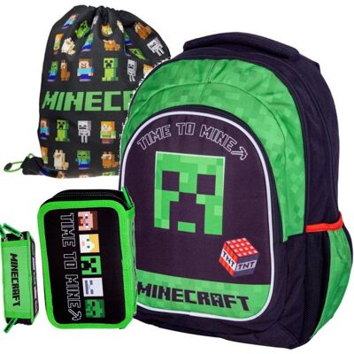 Astra Zestaw szkolny plecak piórnik worek Minecraft Time To Mine Oficjalna Licencja Astra Zestaw szkolny plecak piórnik worek Minecraft Time To Mine Oficjalna Licencja