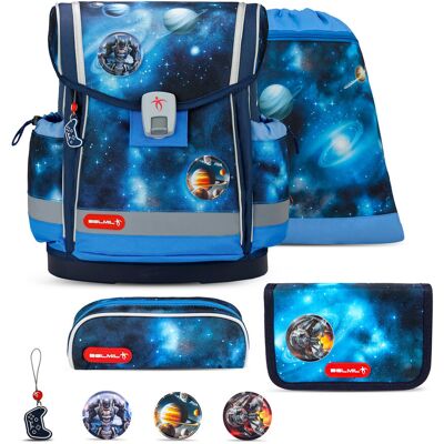 Zestaw tornistra szkolnego Belmil Classy Plus Galaxy Light, 4-częściowy Zestaw tornistra szkolnego Belmil Classy Plus Galaxy Light, 4-częściowy