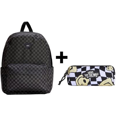 Zestaw Vans - Plecak OLD SKOOL CHECK VN000H4XBA5 Black/Charcoal + Piórnik OLD SKOOL PENCIL POUCH VN000H58YB2 Black/White ONE SIZE Zestaw Vans - Plecak OLD SKOOL CHECK VN000H4XBA5 Black/Charcoal + Piórnik OLD SKOOL PENCIL POUCH VN000H58YB2 Black/White ONE SIZE