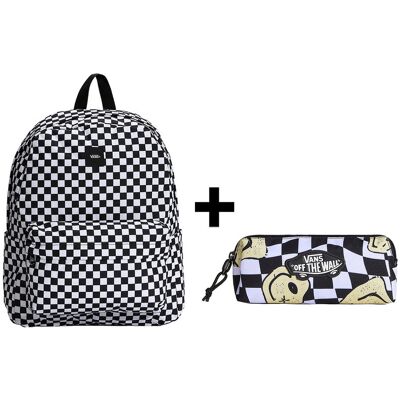 Zestaw Vans - Plecak OLD SKOOL CHECK VN000H4XY28 + Piórnik OLD SKOOL PENCIL POUCH VN000H58YB2 Black/White Checkboard ONE SIZE Zestaw Vans - Plecak OLD SKOOL CHECK VN000H4XY28 + Piórnik OLD SKOOL PENCIL POUCH VN000H58YB2 Black/White Checkboard ONE SIZE