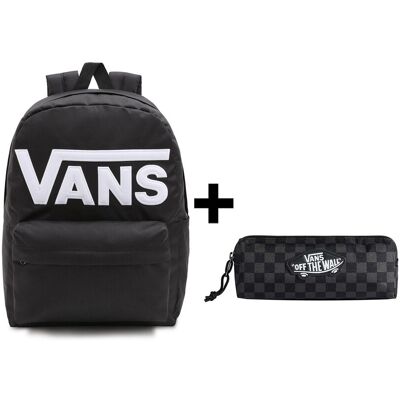 Zestaw Vans - Plecak OLD SKOOL DROP V VN000H4ZBLK Black + Piórnik OLD SKOOL PENCIL POUCH VN000H58BA5 Black/Charcoal ONE SIZE Zestaw Vans - Plecak OLD SKOOL DROP V VN000H4ZBLK Black + Piórnik OLD SKOOL PENCIL POUCH VN000H58BA5 Black/Charcoal ONE SIZE
