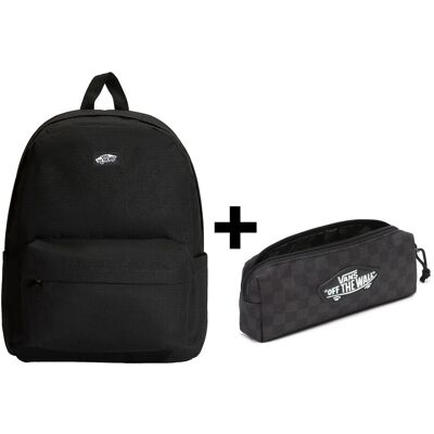 Zestaw Vans - Plecak OLD SKOOL VN000H4WBKA Black/Black + Piórnik OLD SKOOL PENCIL POUCH VN000H58BA5 Black/Charcoal ONE SIZE Zestaw Vans - Plecak OLD SKOOL VN000H4WBKA Black/Black + Piórnik OLD SKOOL PENCIL POUCH VN000H58BA5 Black/Charcoal ONE SIZE