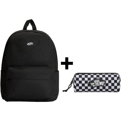 Zestaw Vans - Plecak OLD SKOOL VN000H4WBKA Black/Black + Piórnik OLD SKOOL PENCIL POUCH VN000H58Y28 Black/White ONE SIZE Zestaw Vans - Plecak OLD SKOOL VN000H4WBKA Black/Black + Piórnik OLD SKOOL PENCIL POUCH VN000H58Y28 Black/White ONE SIZE