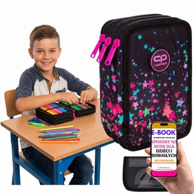 COOLPACK Piórnik Galaxy Kredki Flamastry Długopisy Nożyczki Idealny Prezent Dla Dziecka + E-Book-3 COOLPACK Piórnik Galaxy Kredki Flamastry Długopisy Nożyczki Idealny Prezent Dla Dziecka + E-Book-3