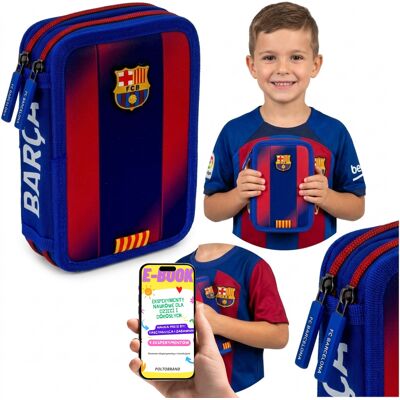Piórnik Szkolny Fc Barcelona Podwójny Z Wyposażeniem Astra Young + E-Book Piórnik Szkolny Fc Barcelona Podwójny Z Wyposażeniem Astra Young + E-Book