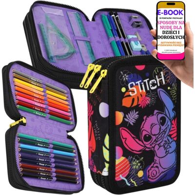 COOLPACK Piórnik Trzykomorowy Dla Fana Stitch Prezent + E-Book-3 COOLPACK Piórnik Trzykomorowy Dla Fana Stitch Prezent + E-Book-3