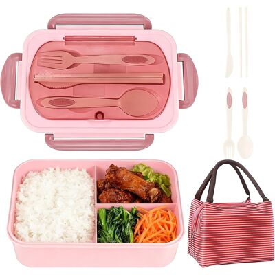 Inny producent Pudełko Na Lunch Bento Box 3 Przegródki 1250 Ml Różowe Z Torbą Termiczną Inny producent Pudełko Na Lunch Bento Box 3 Przegródki 1250 Ml Różowe Z Torbą Termiczną